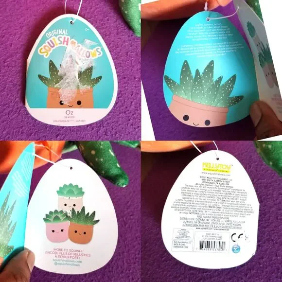 NWT SQUISHMALLOWS Set of 3 Plush Succulent Toys Abena Oz Afiyah 9 10 in Plants - Picture 9 of 12